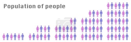 Ilustración de Vectores de pictograma de género para presentación o sitio web. Población del planeta. Infografías humanas. EPS 10. - Imagen libre de derechos