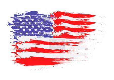 Illustration for Vector image of American flag. USA grunge flag. Vector illustration of the USA flag. EPS 10. - Royalty Free Image
