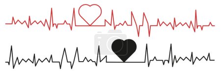 Téléchargez les illustrations : Palpitations. Ensemble d'éléments de conception cardiogramme. Cardiogrammes d'un cœur sain et d'un mauvais cœur. SPE 10. - en licence libre de droit