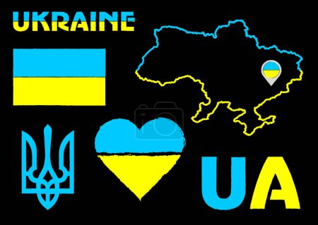 The heart is the flag of Ukraine. Ukrainian symbols. Country Ukraine. EPS 10.