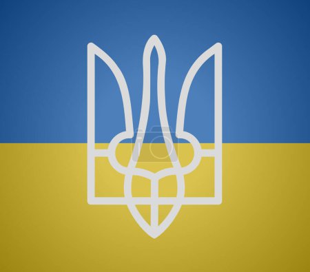 Symbolik der Ukraine. Ich bin Ukrainer. Ukrainische Flagge und Wappen. Vektorbild. EPS 10.