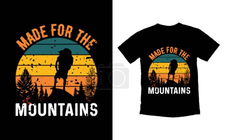 Hiking adventure t-shirt design vector, vintage retro hiking t-shirt design template, typography hiking merchandise t-shirt design, vector design, adventure, and wild t-shirts