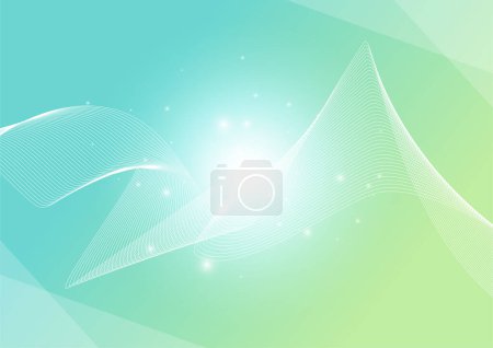 Illustration for Yellow green digital line art background - Royalty Free Image