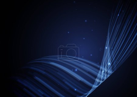 Illustration for Dark blue abstract wave background - Royalty Free Image