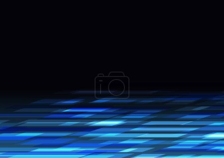 Illustration for Blue digital technology black background - Royalty Free Image