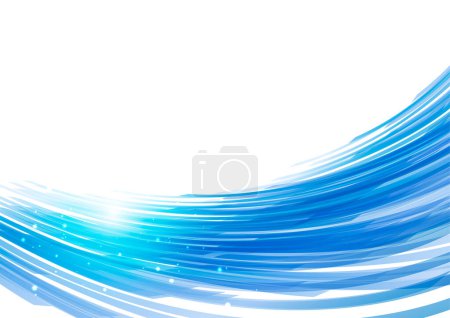 Illustration for Shining blue abstract wave background - Royalty Free Image