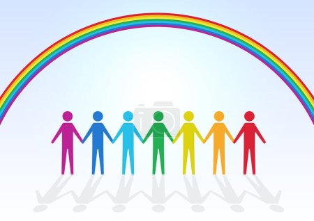 Rainbow and people holding hands image background
