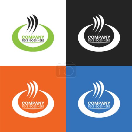 Illustration for Company unique logo design there are four different color varian - Royalty Free Image