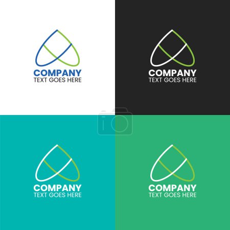 Illustration for Company unique logo design there are four different color varian - Royalty Free Image