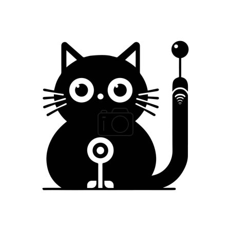 Black cat silhouette vector for easily used for t-shirt design