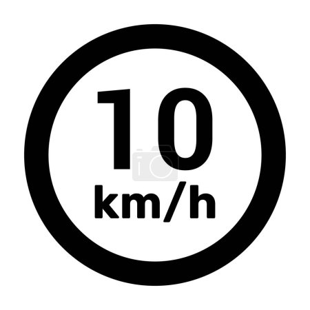Illustration for Speed limit sign 10 km h icon vector illustration - Royalty Free Image