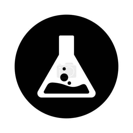 Ilustración de Icono del frasco químico ciencia e investigaciones concepto vector plantilla diseño. - Imagen libre de derechos