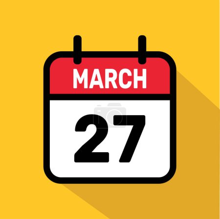 Vector Calendar March 27 illustration background design.