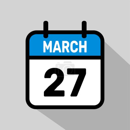 Illustration for Vector Calendar March 27 illustration background design. - Royalty Free Image