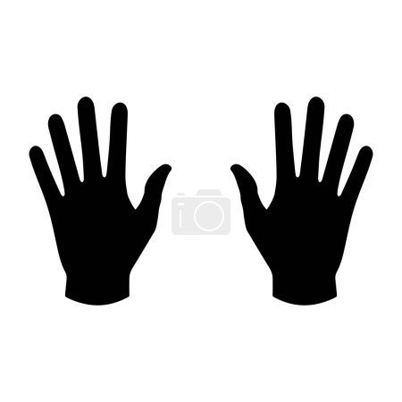 Hand icon, vector illustration flat design style isolated on white.