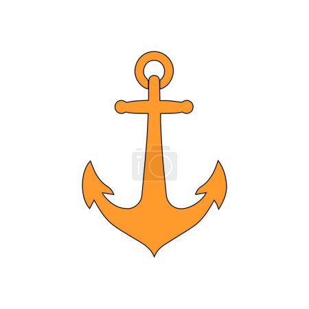 Anchor maritime sea black icon symbol boat pirate helm Nautical vector illustration design.