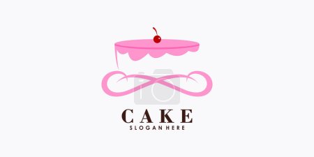 Illustration for Cake logo design vector with creative concept for your cake shop - Royalty Free Image