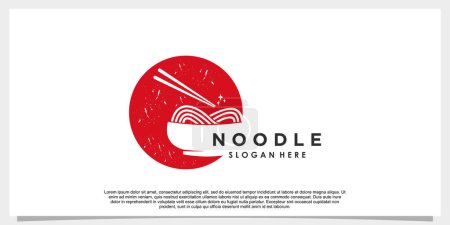 Illustration for Noodle ramen logo design vector with creative concept - Royalty Free Image
