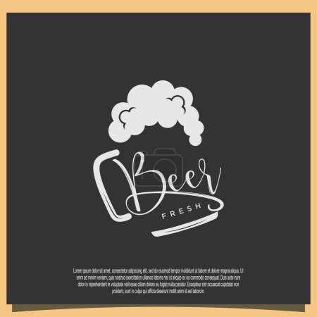 Téléchargez les illustrations : Conception de logo en verre de bière artisanale avec concept créatif - en licence libre de droit