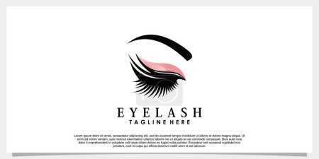 Illustration for Eyelash extension logo design for beauty with creative concept - Royalty Free Image