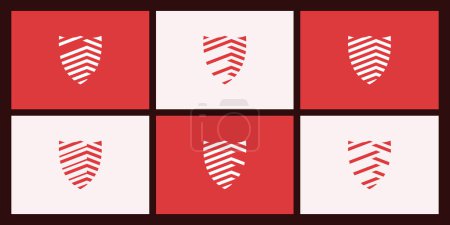 Ilustración de Conjunto de diseño de logotipo escudo con concepto abstracto - Imagen libre de derechos