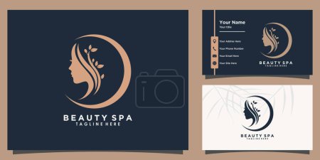 beauty and leaf logo design and business card