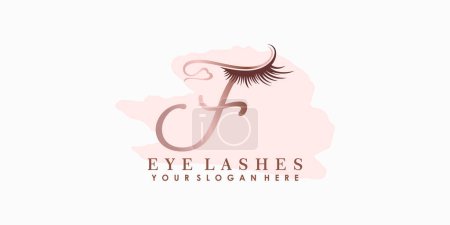 eye lash beauty logo design with letter concept