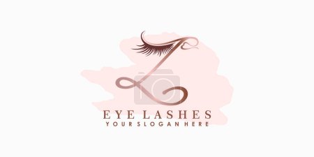 eye lash beauty logo design mit buchstabenkonzept