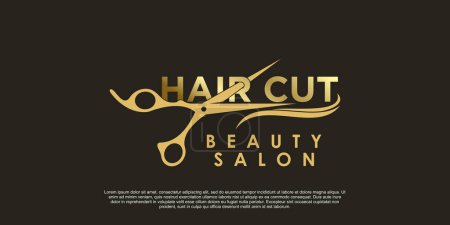 Illustration for Beauty salon hair cut logo design creative concept - Royalty Free Image