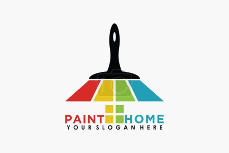 Ilustración de Pintura casa logo diseño vector premium - Imagen libre de derechos