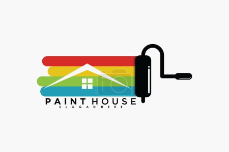 Ilustración de Pintura casa logo diseño vector premium - Imagen libre de derechos