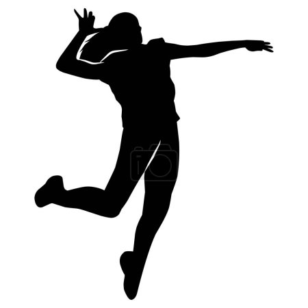 Illustration for Volleyball player silhouette. several silhouettes of volleyball movements - Royalty Free Image
