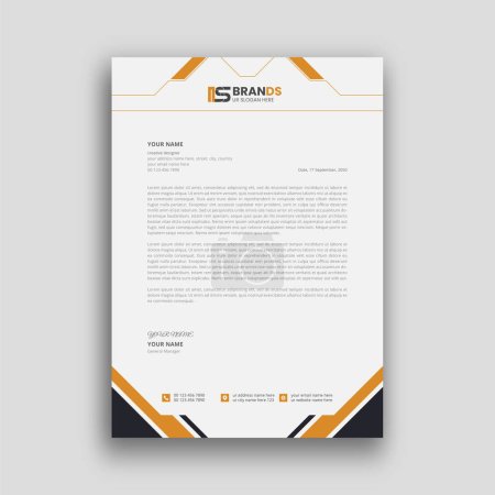 Illustration for Professional creative simple Business and corporate modern letterhead template design - Royalty Free Image