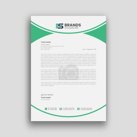 Illustration for Professional creative simple Business and corporate modern letterhead template design - Royalty Free Image