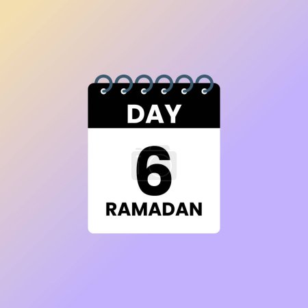 Tag 6 Ramadan Kalendervektor Illustration 