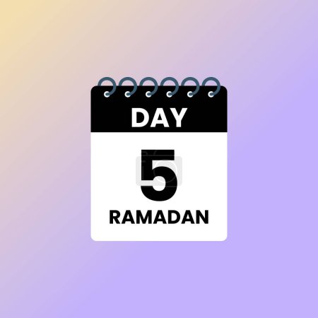 Tag 5 des Ramadan Kalendervektors Illustration 