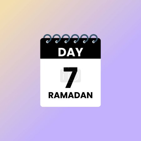 Tag 7 Ramadan Kalendervektor Illustration