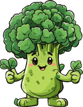 Cartoon Cute Broccoli , Cute Broccoli Clipart , Vegan Clipart , Vegetable Clipart ,Design for T-shirt , mugs 