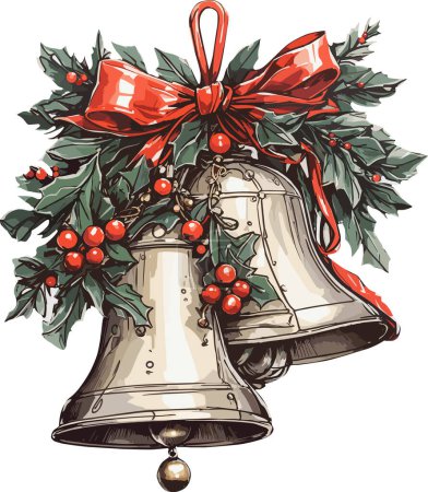 Illustration for Christmas Bell Clipart Bell Vector - Royalty Free Image