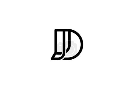 Buchstabe DJ oder JD Logo Design Vector