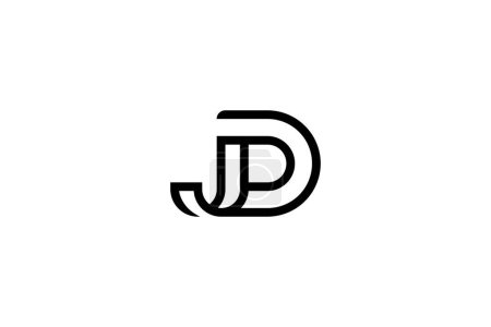 Buchstabe DJ oder JD Logo Design Vector 