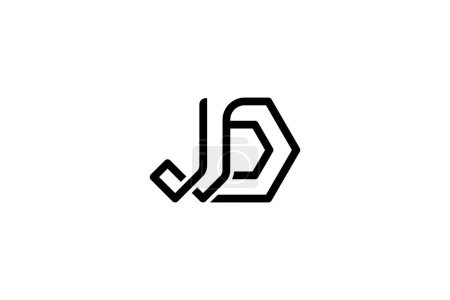 Letter DJ or JD Logo Design Vector