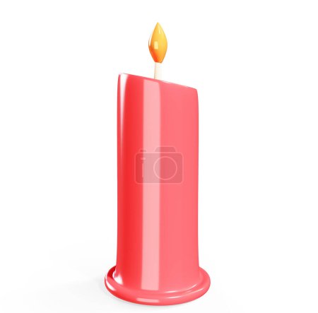 Photo for Coper candelabras with candles on the white surface. 3d render - Royalty Free Image