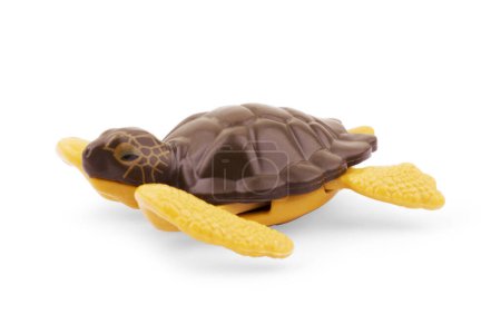 Téléchargez les photos : Jouet tortue en caoutchouc isolé sur fond blanc - en image libre de droit