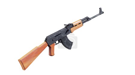 Téléchargez les photos : Futuriste fusil d'assaut militaire - faible rendu poly 3d - en image libre de droit