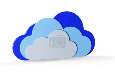 Foto de Nubes blancas en el cielo azul 3d render - Imagen libre de derechos