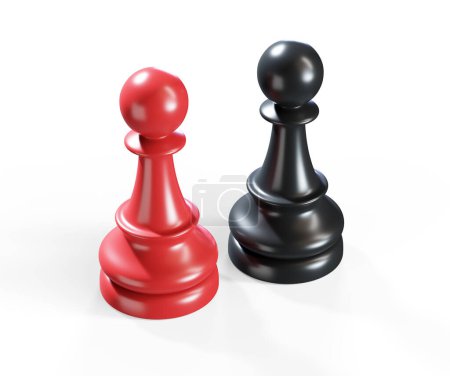 Chess - queen and king 3d render