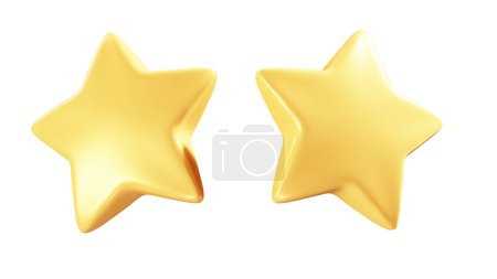 3d rendering front view cartoon style gold star medal good use for rating design theme 