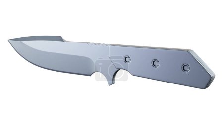 Téléchargez les photos : Couteau en acier inoxydable sur fond blanc - rendu 3D - en image libre de droit
