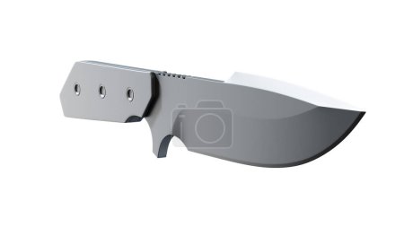 Téléchargez les photos : Couteau en acier inoxydable sur fond blanc - rendu 3D - en image libre de droit